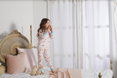 Bộ Pijama dài tay Olomimi bé gái Unicorn World