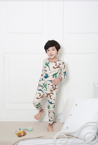Bộ Pijama dài tay Olomimi bé trai Dino Time