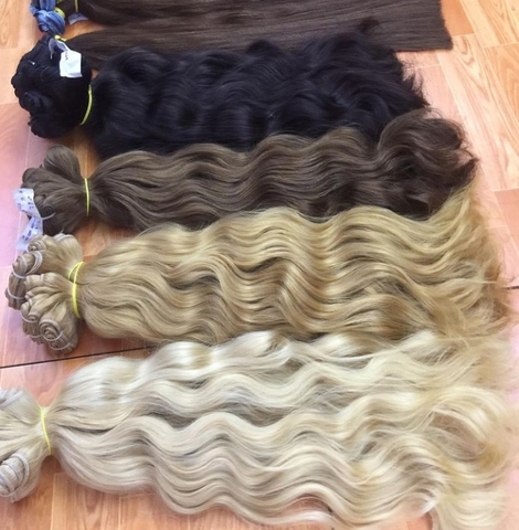 Weaving human hair extension-wavy style