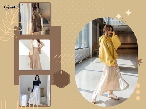 12+ Cách phối đồ với chân váy xếp ly dài thanh lịch