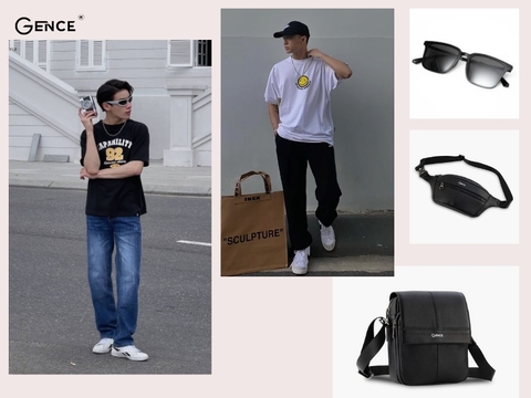 Phối quần jean ống rộng nam cực sành điệu nam tính