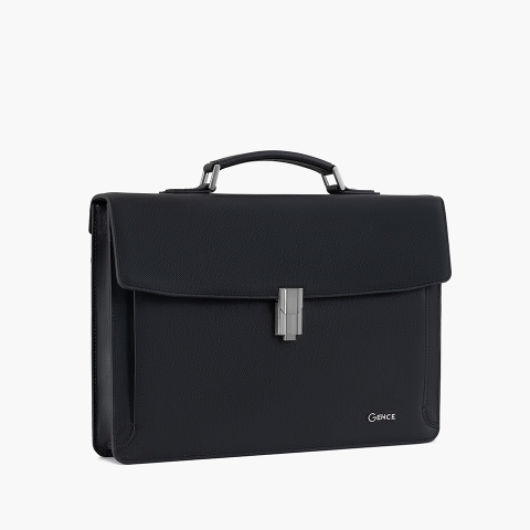 Cặp xách nam công sở da bò epsom CTS27 màu đen