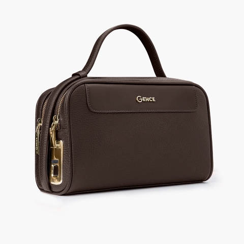 Clutch cầm tay da bò vân Togo khóa vân tay RB15