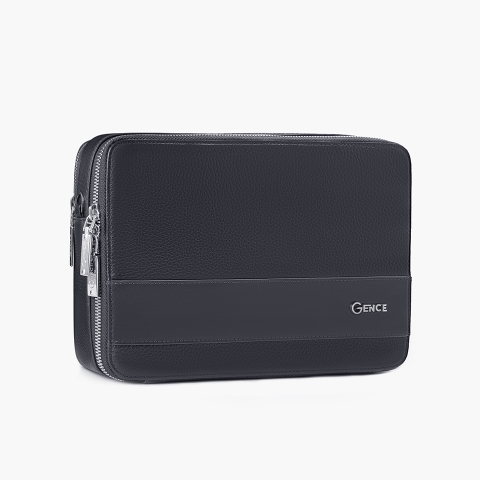 Túi cầm tay nam Gence đeo chéo da bò Mill TC05 Đen