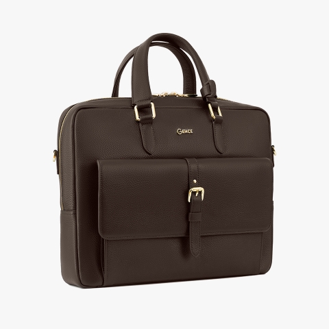Túi xách công sở nam da Mill cao cấp GCE30 nâu