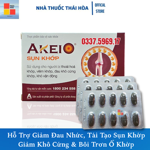 Viên Sụn Khớp AKEIO Anvy – Hỗ Trợ Giảm Đau Nhức, Tái Tạo Sụn Khớp, Giảm Khô Cứng & Bôi Trơn Ổ Khớp (Hộp 30 Viên)