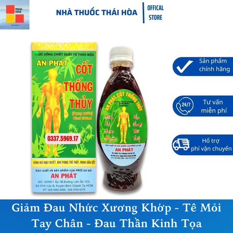 Siro Phong Tê Cốt Thống Thủy Chai 280ml.Giảm Đau Nhức Xương Khớp-Thoái Hóa Khớp-Thoát Vị Đĩa Đệm