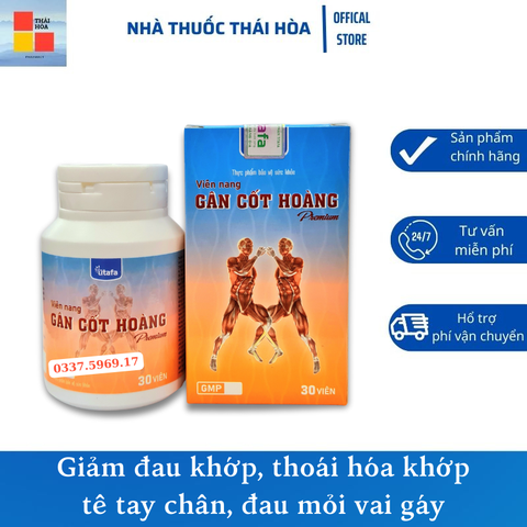 Viên Nang Gân Cốt Hoàng - Mạnh Gân Cốt, Giảm Đau Nhức Xương Khớp, Thoái Hóa Khớp Hộp 30 viên