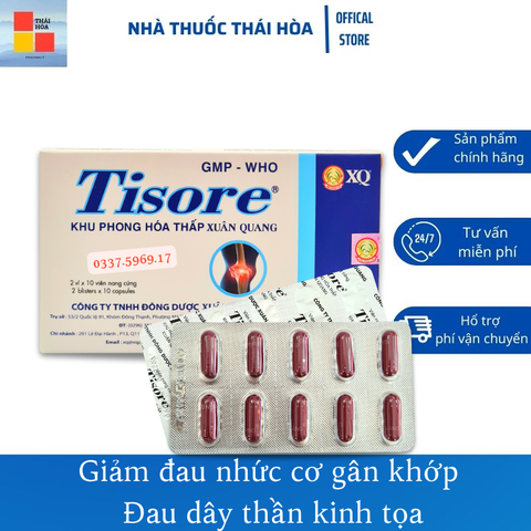 Viên Uống Tisore. Khu Phong Hóa Thấp Xuân Quang Hộp 20 Viên Nang