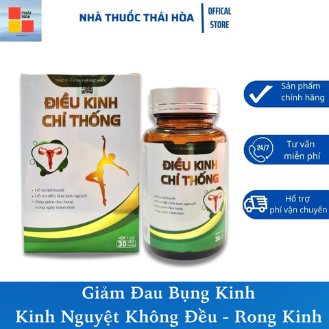 ĐIỀU KINH CHỈ THỐNG - HỔ TRỢ GIẢM ĐAU BỤNG KINH - RONG KINH - ĐIỀU HÒA KINH NGUYỆT - LỌ 30 VIÊN