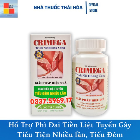 Viên Uống CRIMEGA - Hỗ Trợ Giảm Phì Đại Tiền Liệt Tuyến, Giảm Tiểu Đêm, Tiểu Khó Hộp 60 Viên