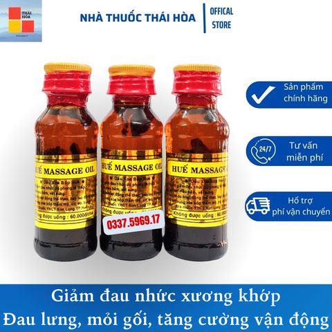 Dầu Massage Huế Kim Long Chai Sành Chính Hãng - Giúp Giảm Đau Lưng Nhức Mỏi - Đau Mỏi Cổ Vai Gáy