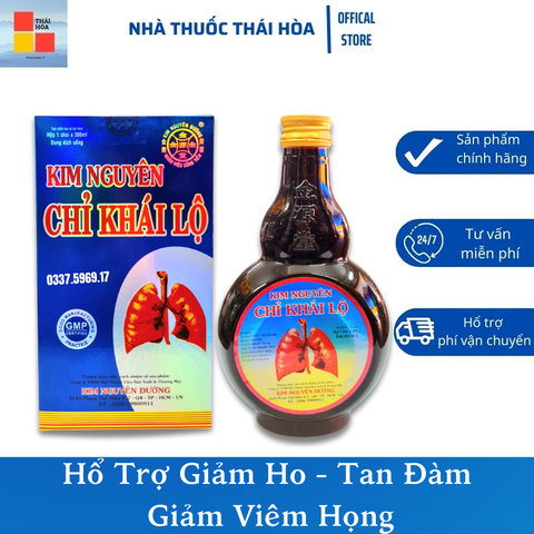 Kim Nguyên Chỉ Khái Lộ - Giảm Ho Tan Đàm - Hổ Trợ Đau Họng Viêm Họng Chai 300ml