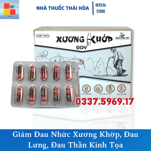 Xương Khớp ĐĐV. Giảm Đau Nhức Xương Khớp - Đau Lưng - Đau Thần Kinh Tọa. Hộp 30 Viên Nang