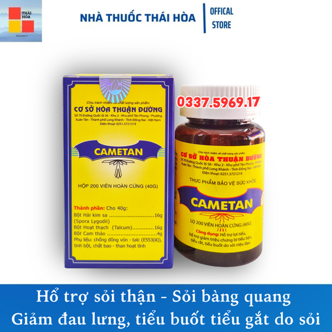 Cametan Hổ Trợ Tan Sỏi Thận - Sỏi Bàng Quang - Sỏi Niệu Đạo - Giảm Đau Lưng - Tiểu Buốt Tiểu Gắt