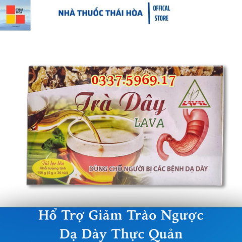 Trà Dây LAVA - Hổ Trợ Giảm Trào Ngược Dạ Dày Thực Quản - Dùng Tốt Dạ Dày - Hộp 30 Túi Lọc