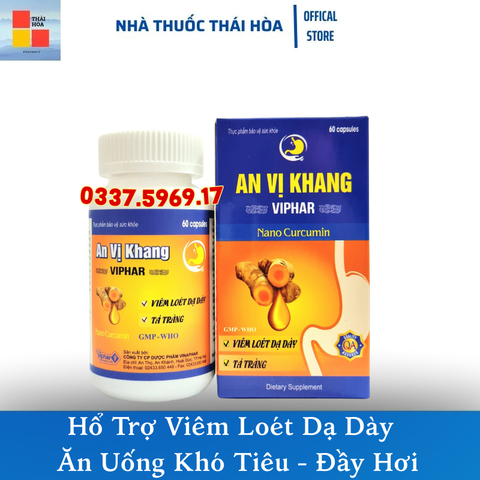 An Vị Khang - Hổ Trợ Viêm Loét Dạ Dày Tá Tràng - Nóng Xót Dạ Dày - Ăn Uống Khó Tiêu Hộp 60 Viên