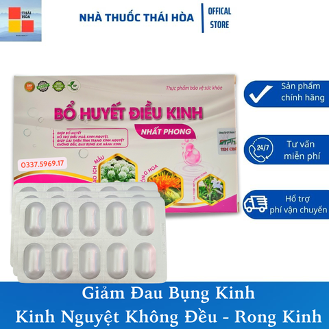 Viên Bổ Huyết Điều Kinh Nhất Phong - Giảm Đau Bụng Kinh - Hổ Trợ Rối Loạn Kinh Nguyệt - Hộp 30 Viên