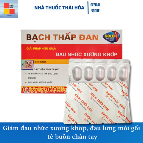 Bạch Thấp Đan. Giảm Đau Nhức Xương Khớp. Đau Lưng Mỏi Gối. Tê Tay Chân. Hộp 30 Viên Nang