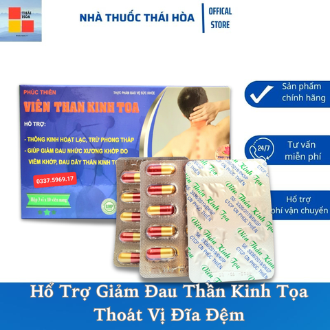Viên Thần Kinh Tọa Phúc Thiên - Hổ Trợ Giảm Đau Thần Kinh Tọa - Thoát Vị Đĩa Đệm - Hộp 30 Viên