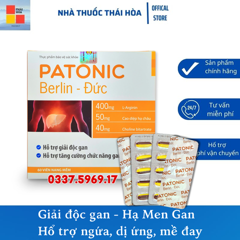 Viên Giải Độc Gan PATONIC - Berlin Đức. Tăng Cường Chức Năng Gan. Hổ Trợ Men Gan Cao, Gan Nhiễm Mỡ