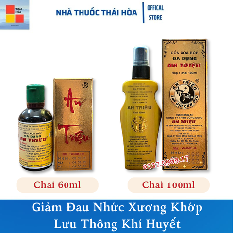 Cồn Xoa Bóp Thảo Dược An Triệu – Đánh Bay Đau Lưng, Mỏi Gối, Căng Cơ, Bong Gân Tức Thì