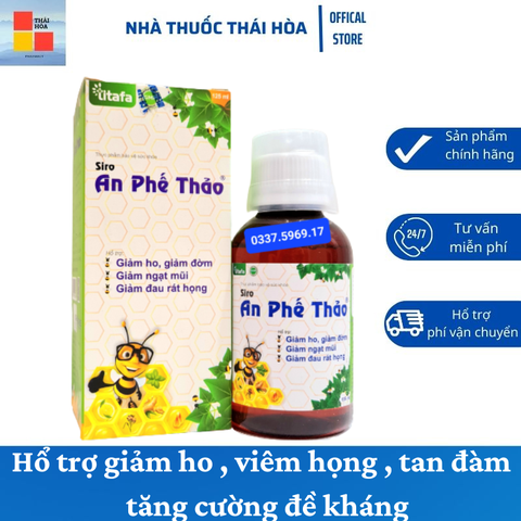 Siro ho An Phế Thảo - Hổ trợ giảm ho, viêm họng, sổ mũi, nghẹt mũi, tan đàm chai 125ml