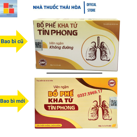 VIÊN NGẬM HO BỔ PHẾ KHA TỬ TÍN PHONG - GIẢM HO TAN ĐÀM - DÙNG ĐƯỢC CHO NGƯỜI TIỂU ĐƯỜNG HỘP 20 VIÊN