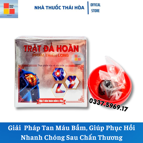 Trật Đả Hoàn Phạm Thiên Long. Giúp Tan Máu Bầm . Giảm Sưng Đau Bầm Tím. Hộp 1 Viên Hoàn Mềm