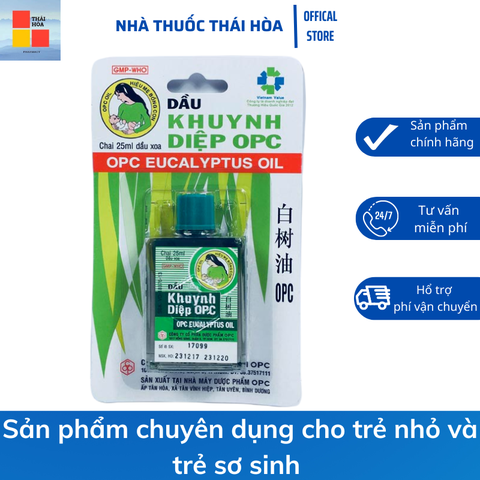 DẦU KHUYNH DIỆP OPC - GIẢM SỔ MŨI NGHẸT MŨI - GIẢM SƯNG DO MŨI ĐỐT - CHAI 24ml