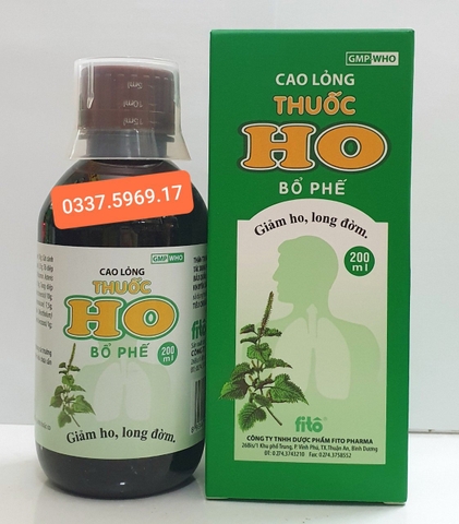SIRO HO BỔ PHẾ CHAI 200ml - BỔ PHẾ - GIẢM HO - TIÊU ĐÀM
