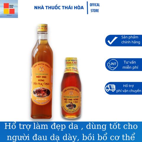 MẬT ONG RỪNG SỮA CHÚA CHAI 200ml - LÀM ĐẸP DA - DÙNG CHUNG VỚI NGHỆ HỔ TRỢ TỐT ĐAU DẠ DÀY