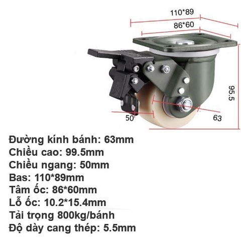 BÁNH XE CHỊU TẢI TRỌNG LỚN 3 – 5 TẤN