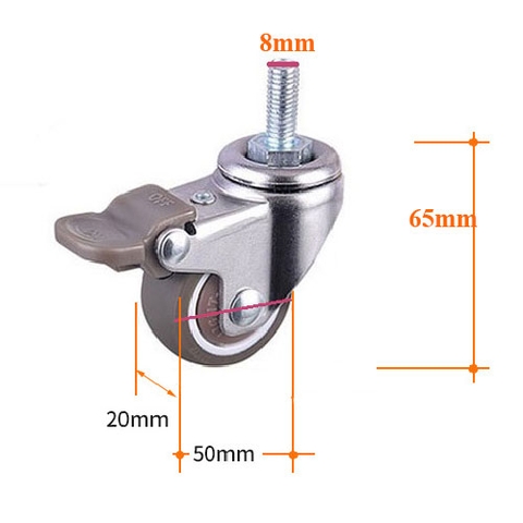 BÁNH XE ĐẨY BẰNG NHỰA DẺO TPR D=50mm