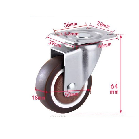 BÁNH XE ĐẨY BẰNG NHỰA DẺO TPR D=50mm