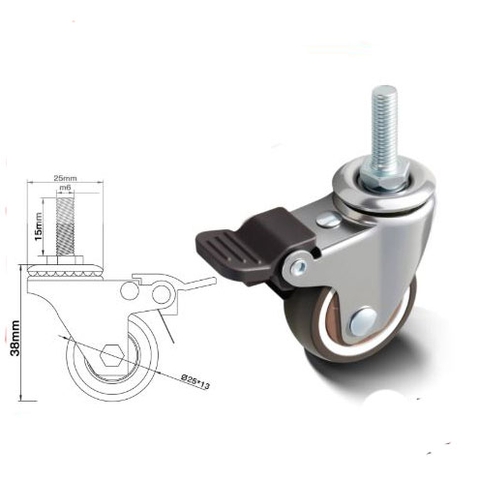 BÁNH XE ĐẨY BẰNG NHỰA DẺO TPR D=50mm