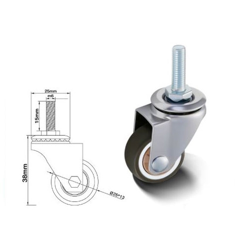 BÁNH XE ĐẨY BẰNG NHỰA DẺO TPR D=50mm