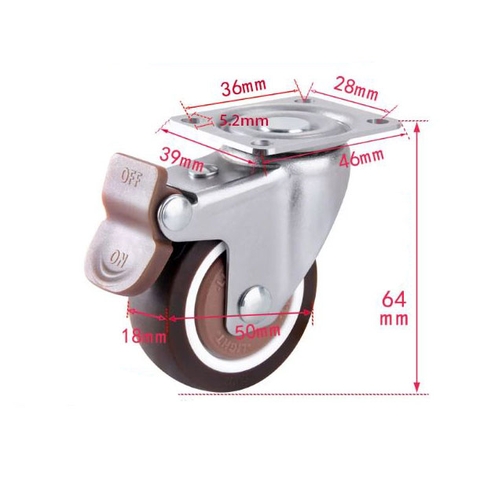 BÁNH XE ĐẨY BẰNG NHỰA DẺO TPR D=50mm