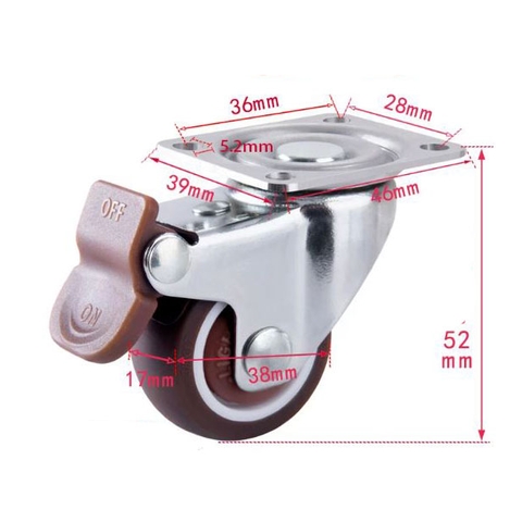 BÁNH XE ĐẨY BẰNG NHỰA DẺO TPR D=50mm