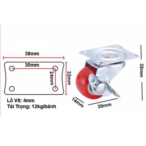 BÁNH XE NHỎ 25-75mm