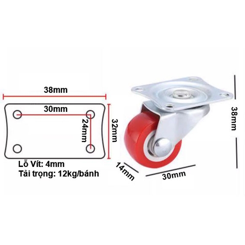 BÁNH XE NHỎ 25-75mm