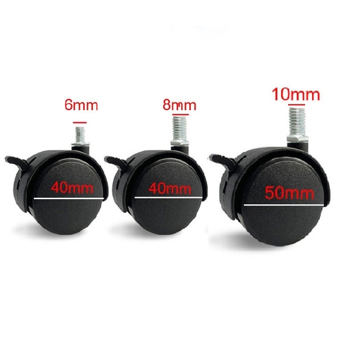 BÁNH XE NHỰA TY REN M6, M8, M10