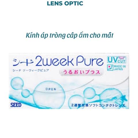 [1 HỘP] Kính áp tròng SEED dùng 2 tuần không màu -2 Week Pure, lens mắt trong suốt có độ cận-Lens Optic