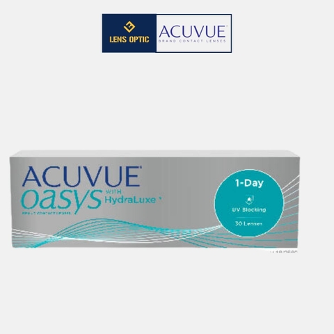 [30 Lens] Kính áp tròng Acuvue Oasys 1Day with Hydraluxe, lens trong suốt dùng 1 ngày - Lens Optic