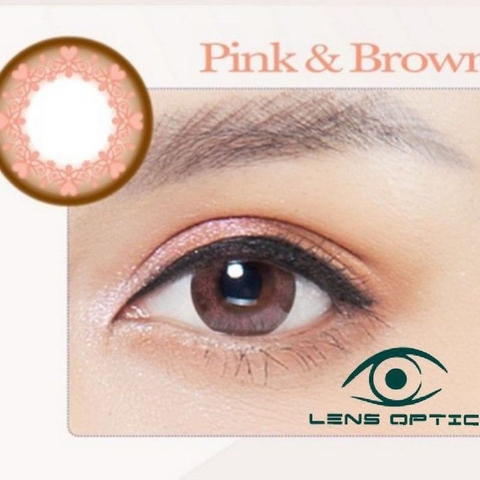 Kính áp tròng SEED 1 tháng có màu Pink brown, lens mắt SEED có độ cận - Lens Optic