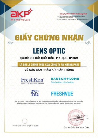 [30 Lens] Kính áp tròng Bausch Lomb dùng 1 ngày không màu, lens trong suốt có độ cận - Lens Optic