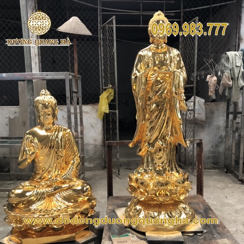Tượng Phật A Di Đà Cao 2m Mạ Vàng 24k