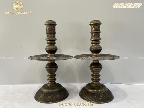 NẾN THỜ CHẠM RỒNG PHƯỢNG ĐỒNG VÀNG HUN GIẢ CỔ