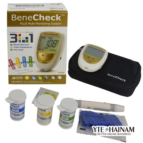 Máy đo đường huyết , mỡ máu 3 trong 1 Benecheck Plus
