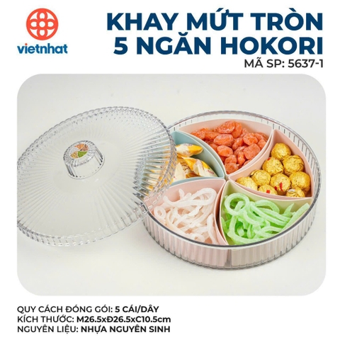 KHAY MỨT TRÒN 5 NGĂN HOKORI 5637-1